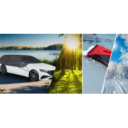 Pokrowiec półpokrowiec na samochód sedan classic L czarny - NAVA GROUP