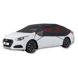 Pokrowiec półpokrowiec na samochód sedan classic L czarny - NAVA GROUP