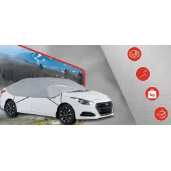 Pokrowiec półpokrowiec na samochód sedan practic L szary - NAVA GROUP