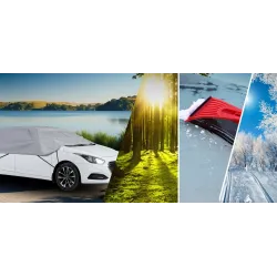 Pokrowiec półpokrowiec na samochód sedan exclusive L szary - NAVA GROUP