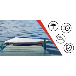 Pokrowiec na łódź łódkę wędkarską 270g/m2 300-330cm - transportowy szary - NAVA GROUP