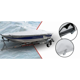 Pokrowiec na łódź łódkę wędkarską 270g/m2 330-360cm - transportowy szary - NAVA GROUP