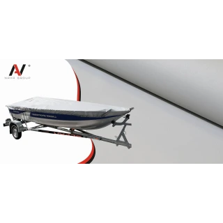Pokrowiec na łódź łódkę wędkarską 270g/m2 330-360cm - transportowy szary - NAVA GROUP