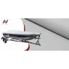 Pokrowiec na łódź łódkę wędkarską 270g/m2 360-390cm - transportowy szary - NAVA GROUP
