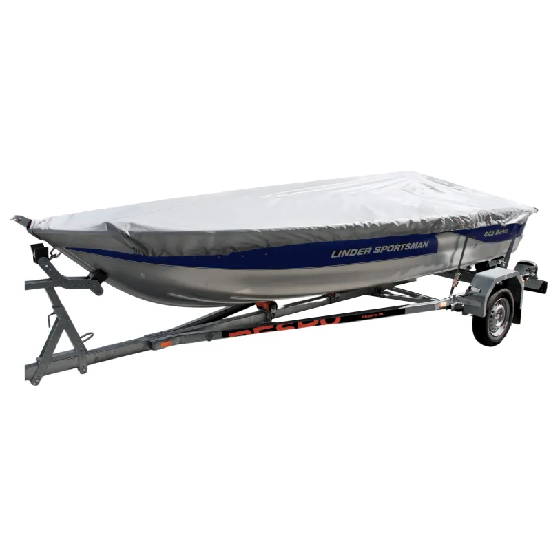 Pokrowiec na łódź łódkę wędkarską 270g/m2 360-390cm - transportowy szary - NAVA GROUP