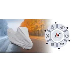 Pokrowiec na motor z kufrem m classic czarny - NAVA GROUP