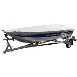 Pokrowiec na łódź łódkę wędkarską 270g/m2 390-420cm - transportowy szary - NAVA GROUP