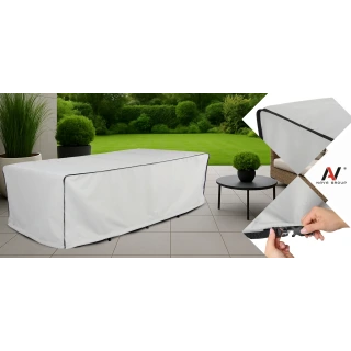 Pokrowiec na Meble Ogrodowe Stół Wodoodporny na Wymiar 270g/m2 Szary Mocny