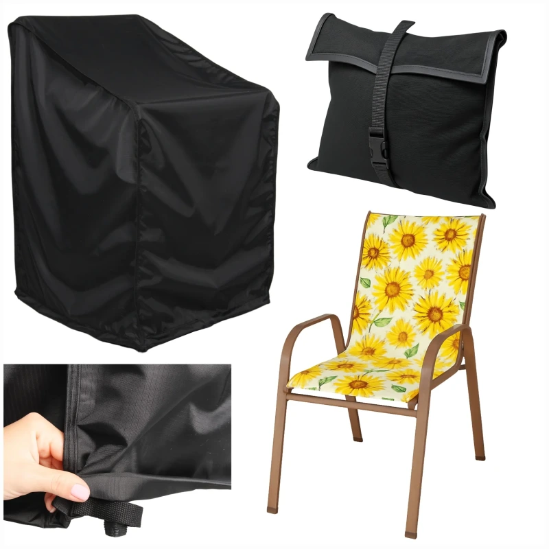 Pokrowiec na Krzesła Ogrodowe Wodoodporny Plandeka Fotel Krzesło 75x70x105 Mocny