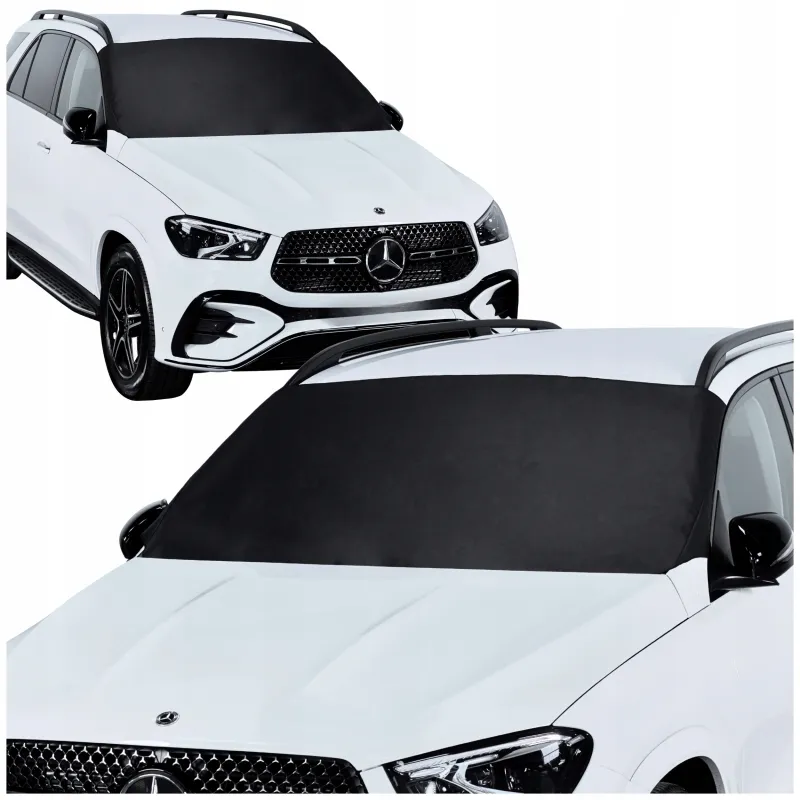 Mata antyszronowa na szybę przednią samochodu ochrona na zimę i lato czarna