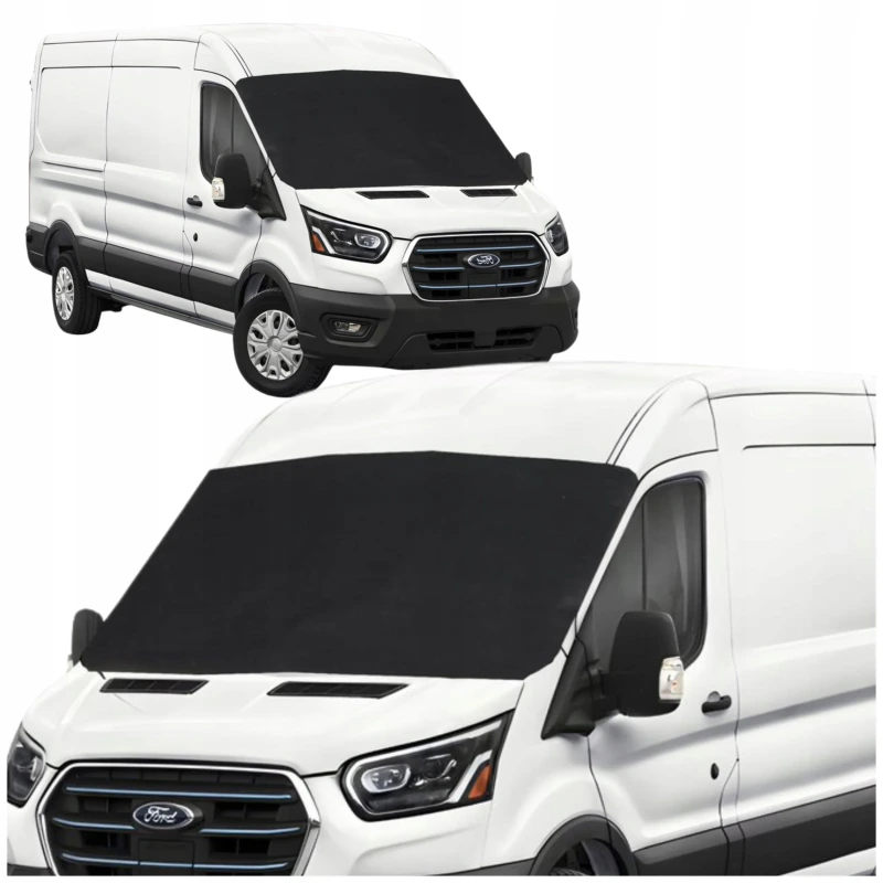Mata antyszronowa na szybę przednią VAN BUS ochrona na zimę i lato czarna 235x110cm