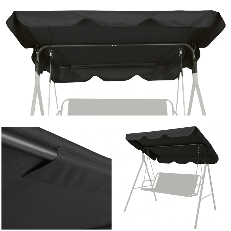 Daszek do Huśtawki Ogrodowej Dach Materiał Wodoodporny 166x112cm UV Mocny
