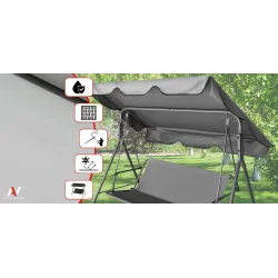 Daszek do Huśtawki Ogrodowej Dach Materiał Wodoodporny 188x110cm UV Mocny