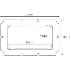 Daszek do Huśtawki Ogrodowej Dach Materiał Wodoodporny 210x145cm UV Mocny