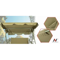 Daszek do Huśtawki Ogrodowej Dach Materiał Wodoodporny 188x110cm UV Mocny