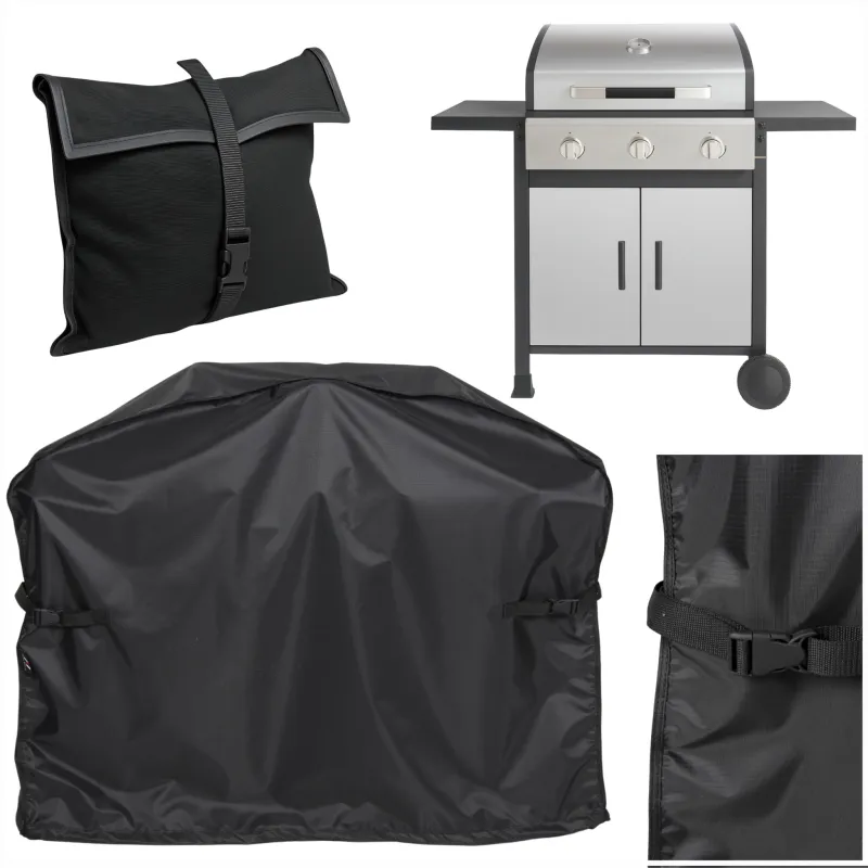 Pokrowiec Ochronny na Grill Gazowy Wodoodporny UV Ogrodowy 148x61x110 Pasy