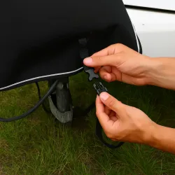 Pokrowiec na Dyszel Przyczepy 3D Osłona Zaczep Plandeka Hak Pas z Klamrą