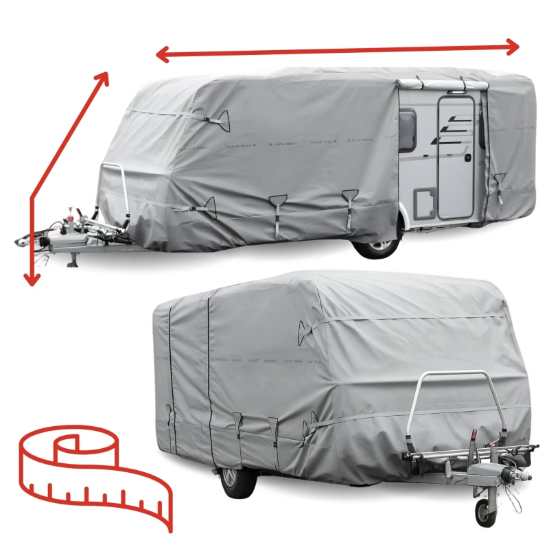 Pokrowiec na Przyczepę Kempingową Kemping Szyty na Miarę 4-Warstwy Pasy