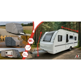 Pokrowiec na Przyczepę Kempingową Kemping Szyty na Miarę 4-Warstwy Pasy