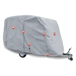 Pokrowiec na Przyczepę Kempingową Niewiadów N126N 4-warstwy + 3x Pas