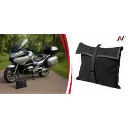 Pokrowiec na Motocykl z Kufrem M 225x120 Plandeka Motor Ściągacz UV Czarny