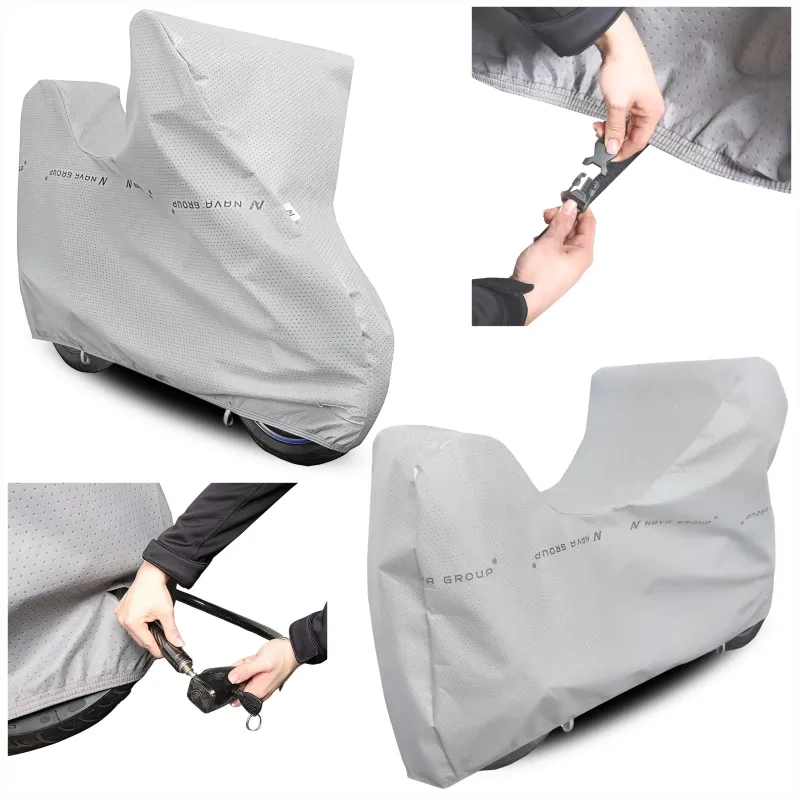 Pokrowiec na Motocykl z Kufrem M 225x120 MIĘKKI Motor Klamra Exclusive