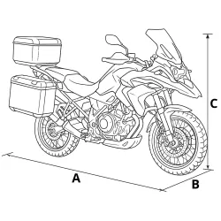 Pokrowiec na Motocykl z Kufrem M 225x120 MIĘKKI Motor Klamra Exclusive