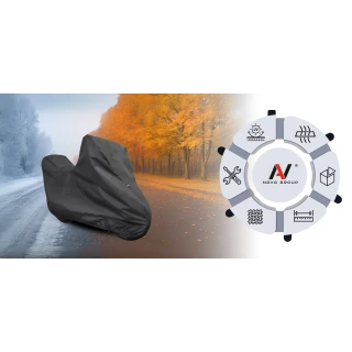 Pokrowiec na Motocykl z Kufrem L 245x125 Plandeka Motor Ściągacz UV Czarny