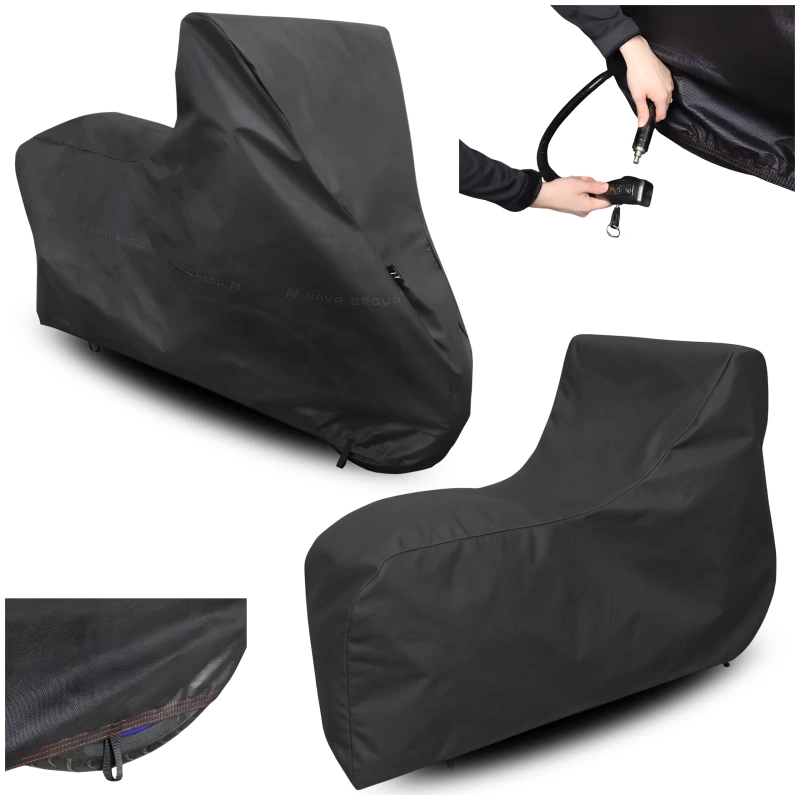 Pokrowiec na Motocykl 2XL 265x135 Plandeka Motor Ściągacz Ochrona UV Czarny